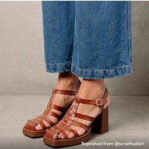 Rollers - Brown Vegan Fisherman Heels